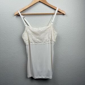 White Lace Nursing Tank S – Soft Adjustable Cami by Rosie Pope